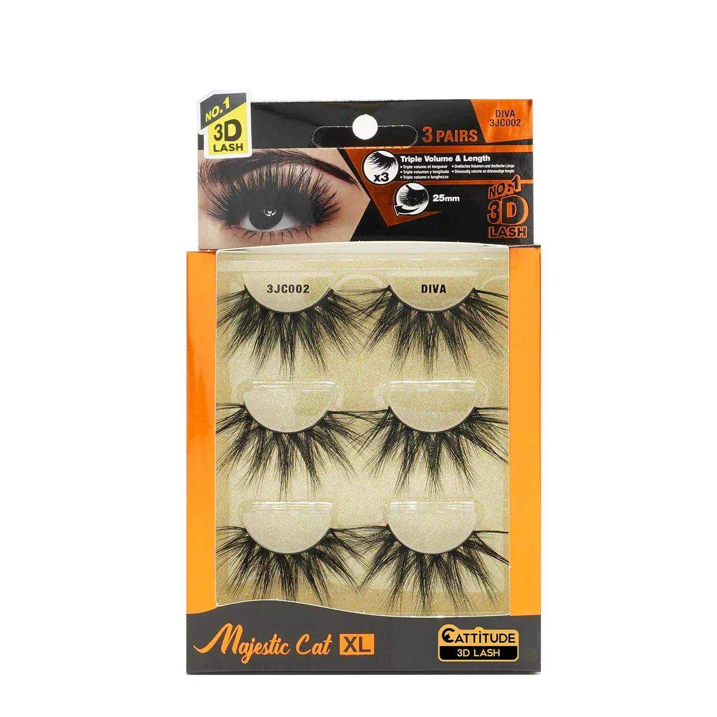 Ebin New York Majestic Cat 25MM 3D Lashes 3 Pairs