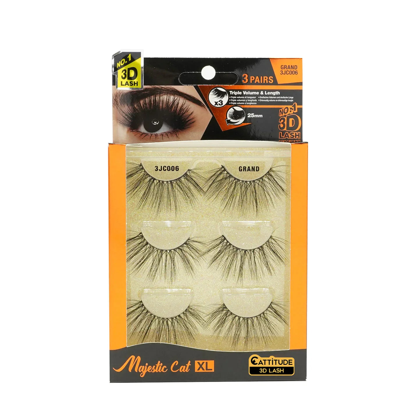 Ebin New York Majestic Cat 25MM 3D Lashes 3 Pairs