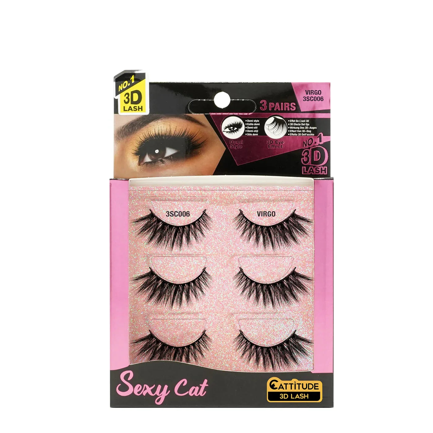Ebin New York Sexy Cat Lashes 3 Pairs