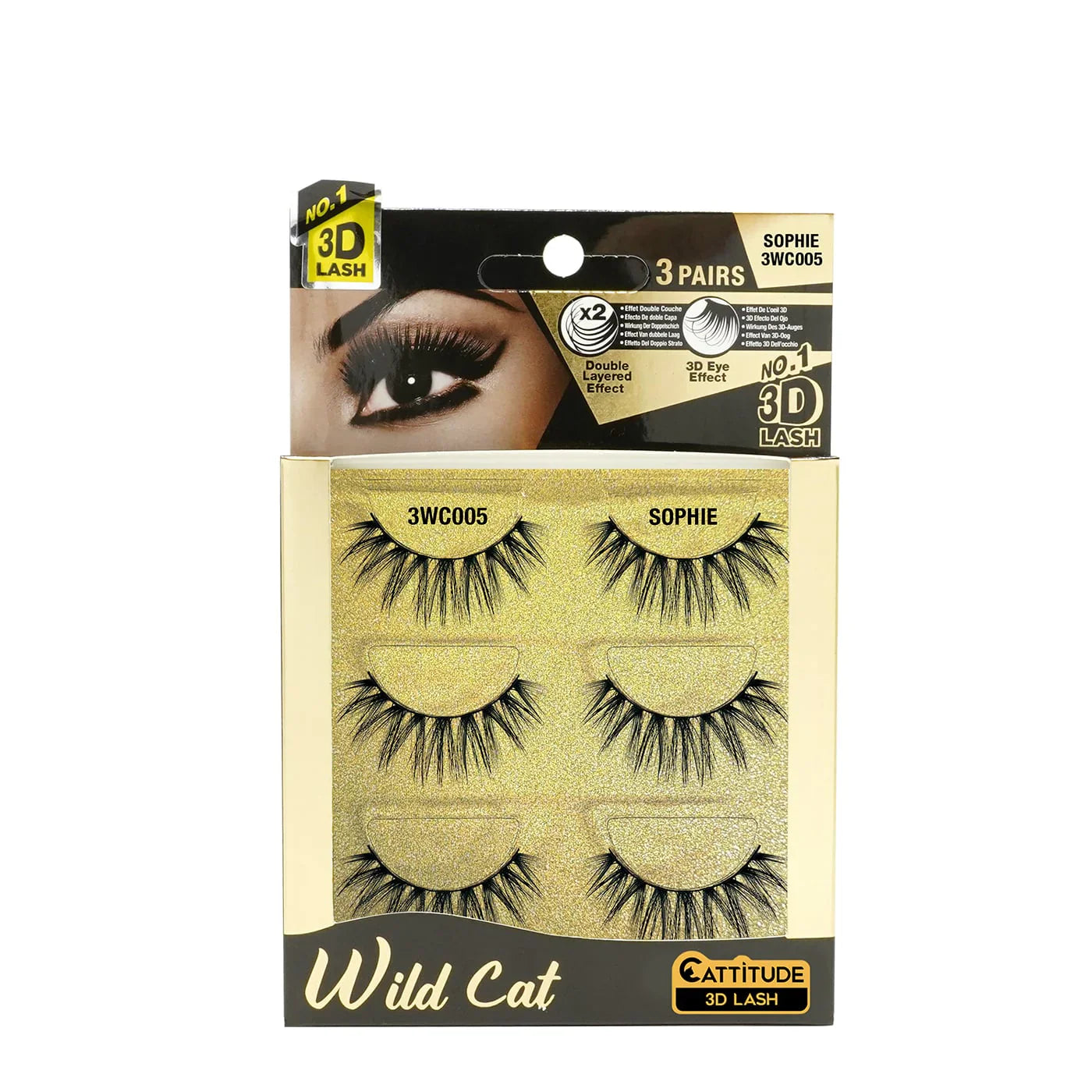 Ebin New York Wild Cat Lashes 3 Pairs