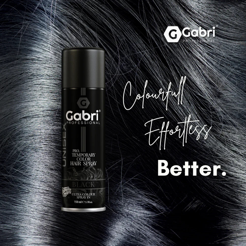 Gabri Professional  Pro Temporary Hair Colour Spray Black 150ml