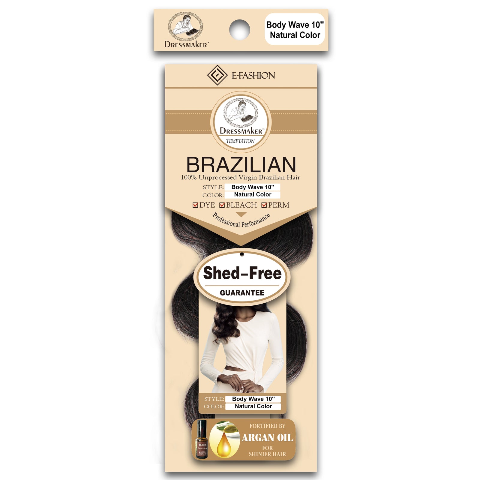 Dressmaker 100% Unprocessed Virgin Brazilian Body Wave Weave Natural Color