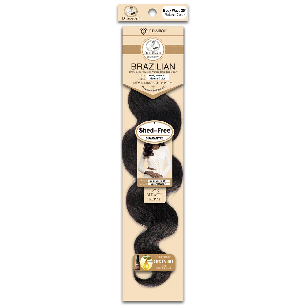 Dressmaker 100% Unprocessed Virgin Brazilian Body Wave Weave Natural Color