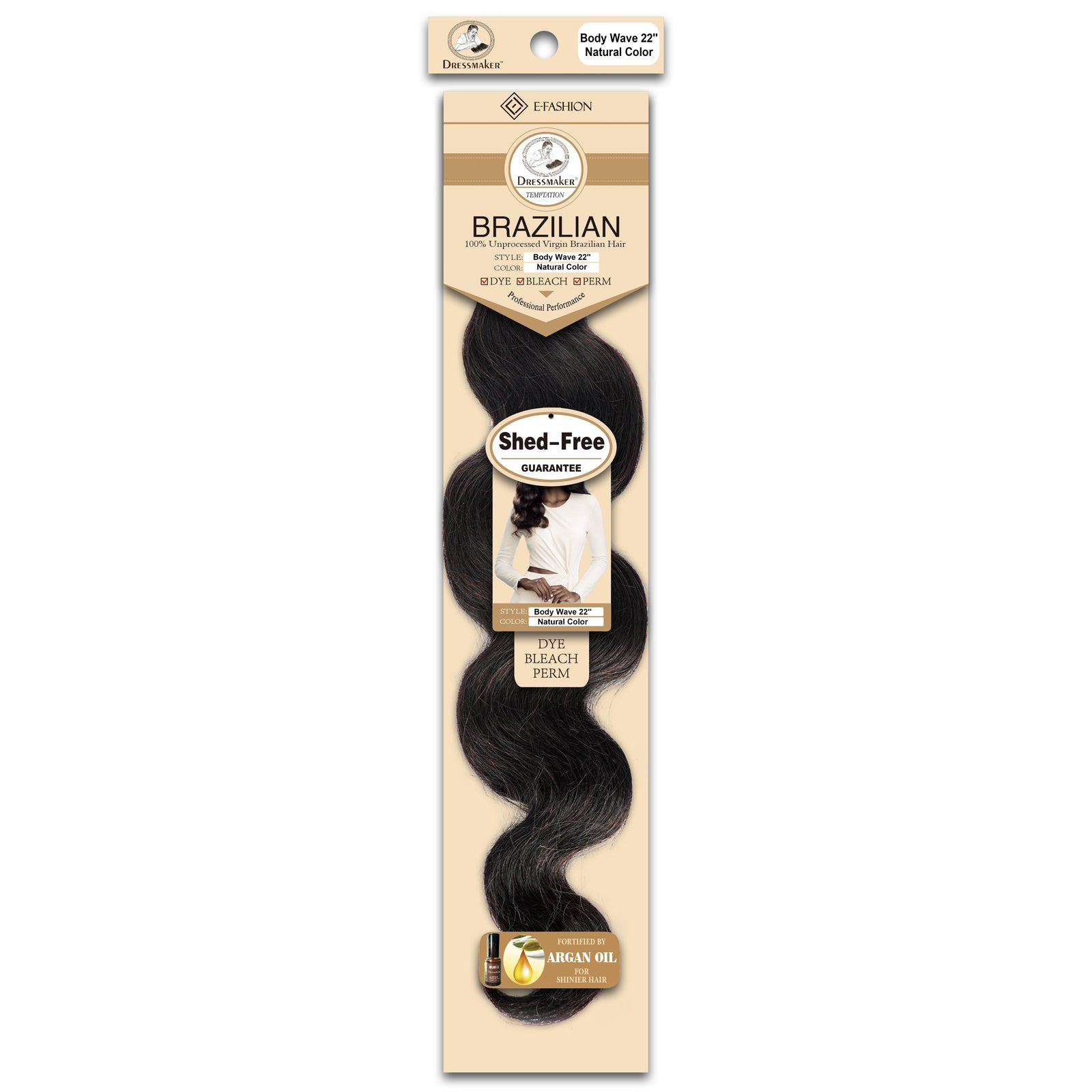 Dressmaker 100% Unprocessed Virgin Brazilian Body Wave Weave Natural Color