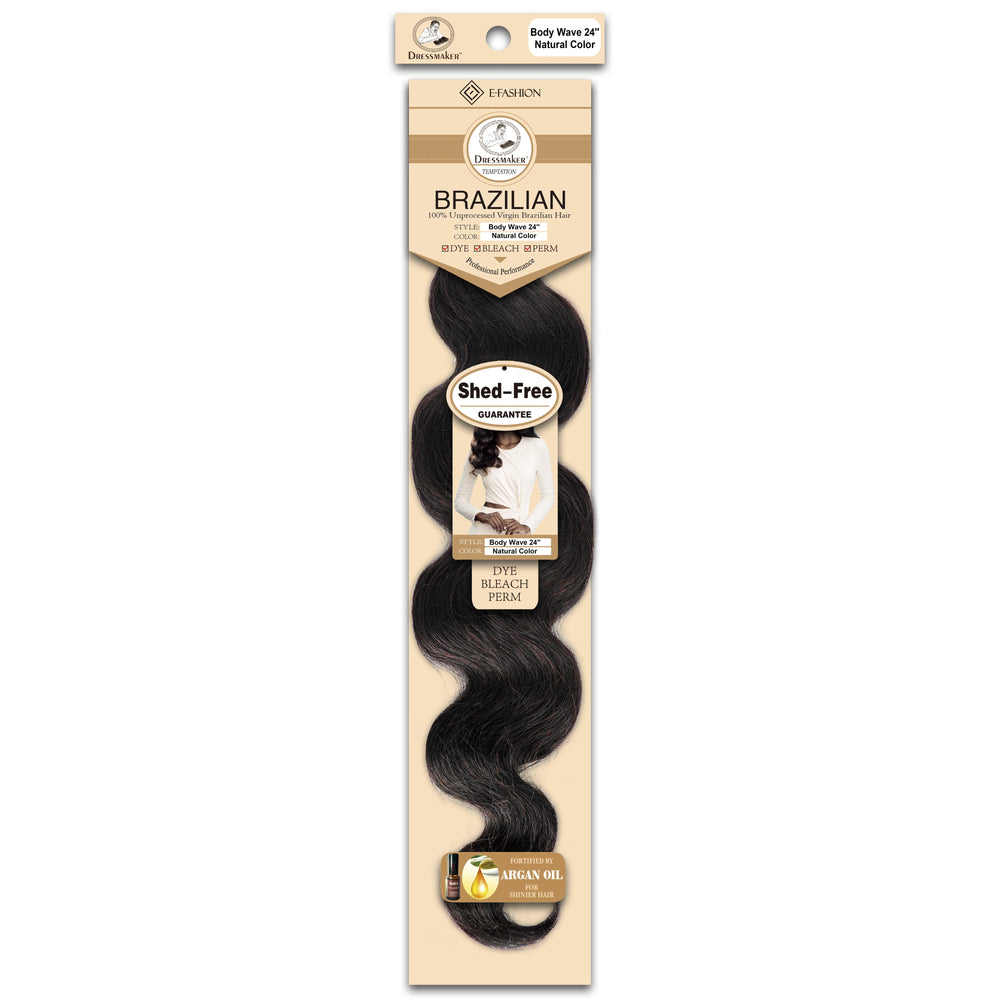Dressmaker 100% Unprocessed Virgin Brazilian Body Wave Weave Natural Color