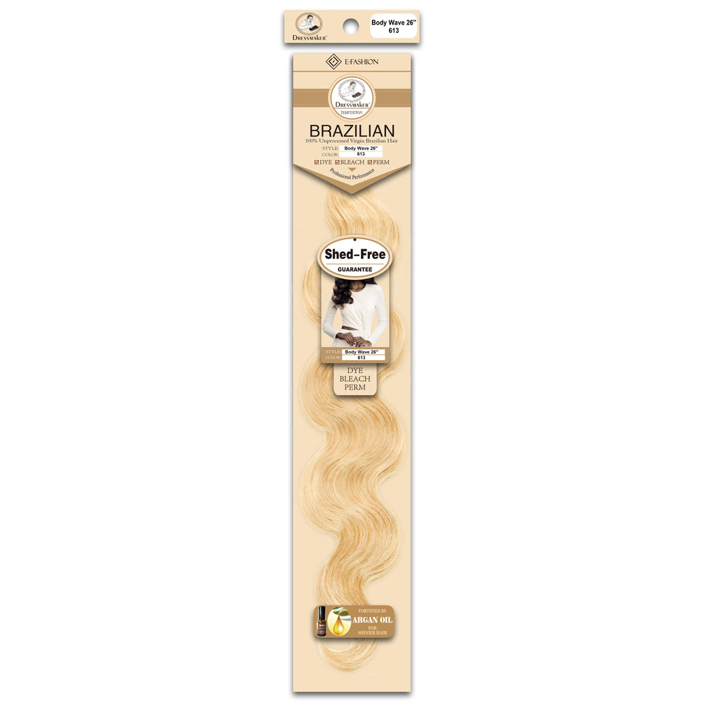 Dressmaker 100% Unprocessed Virgin Brazilian Body Wave Weave Blond Colour