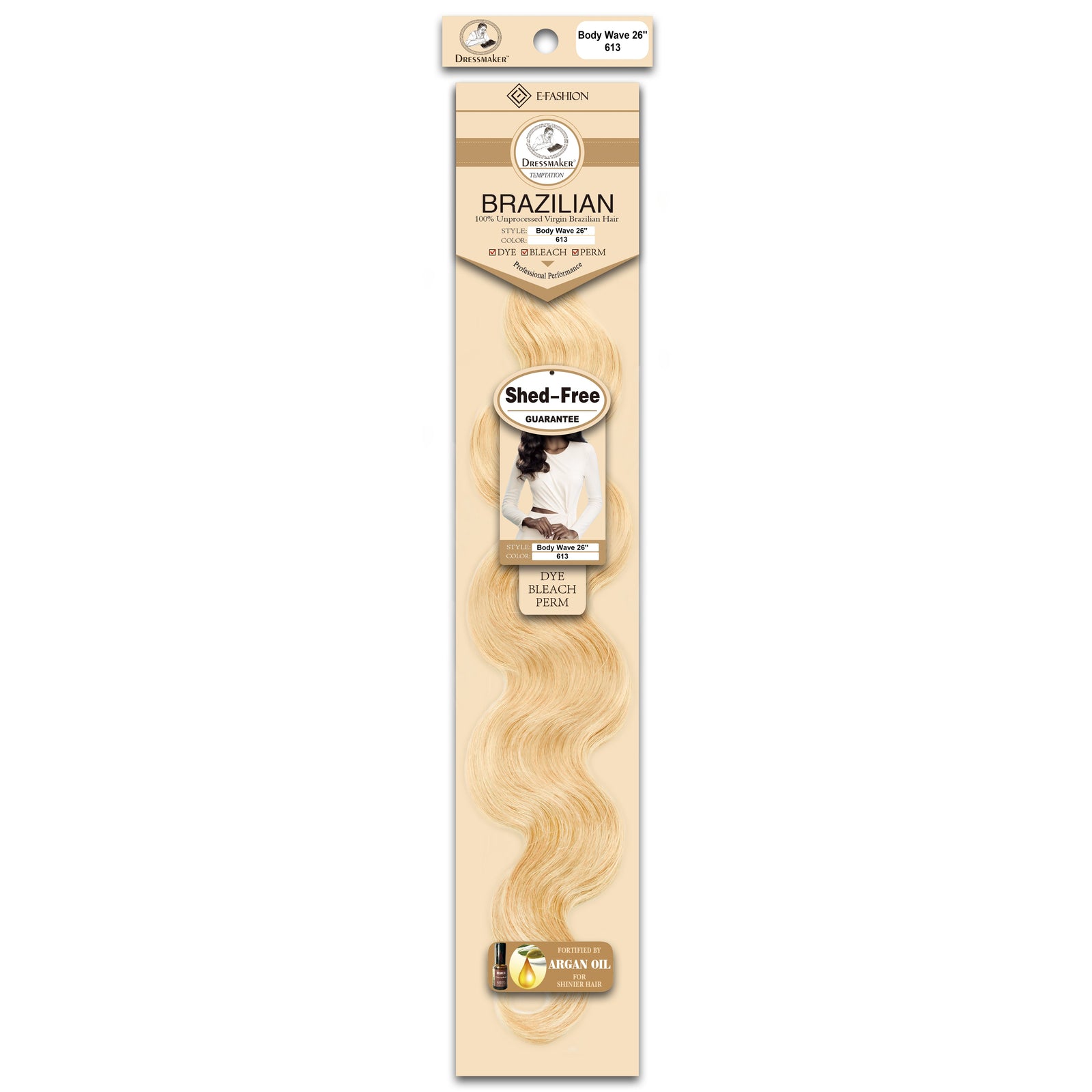 Dressmaker 100% Unprocessed Virgin Brazilian Body Wave Weave Blond Colour