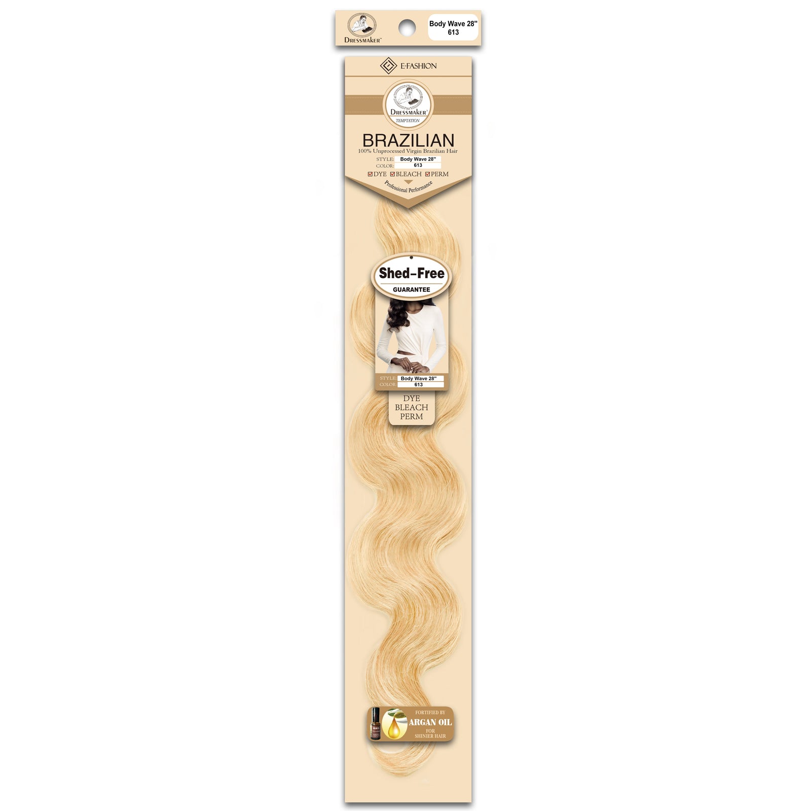 Dressmaker 100% Unprocessed Virgin Brazilian Body Wave Weave Blond Colour