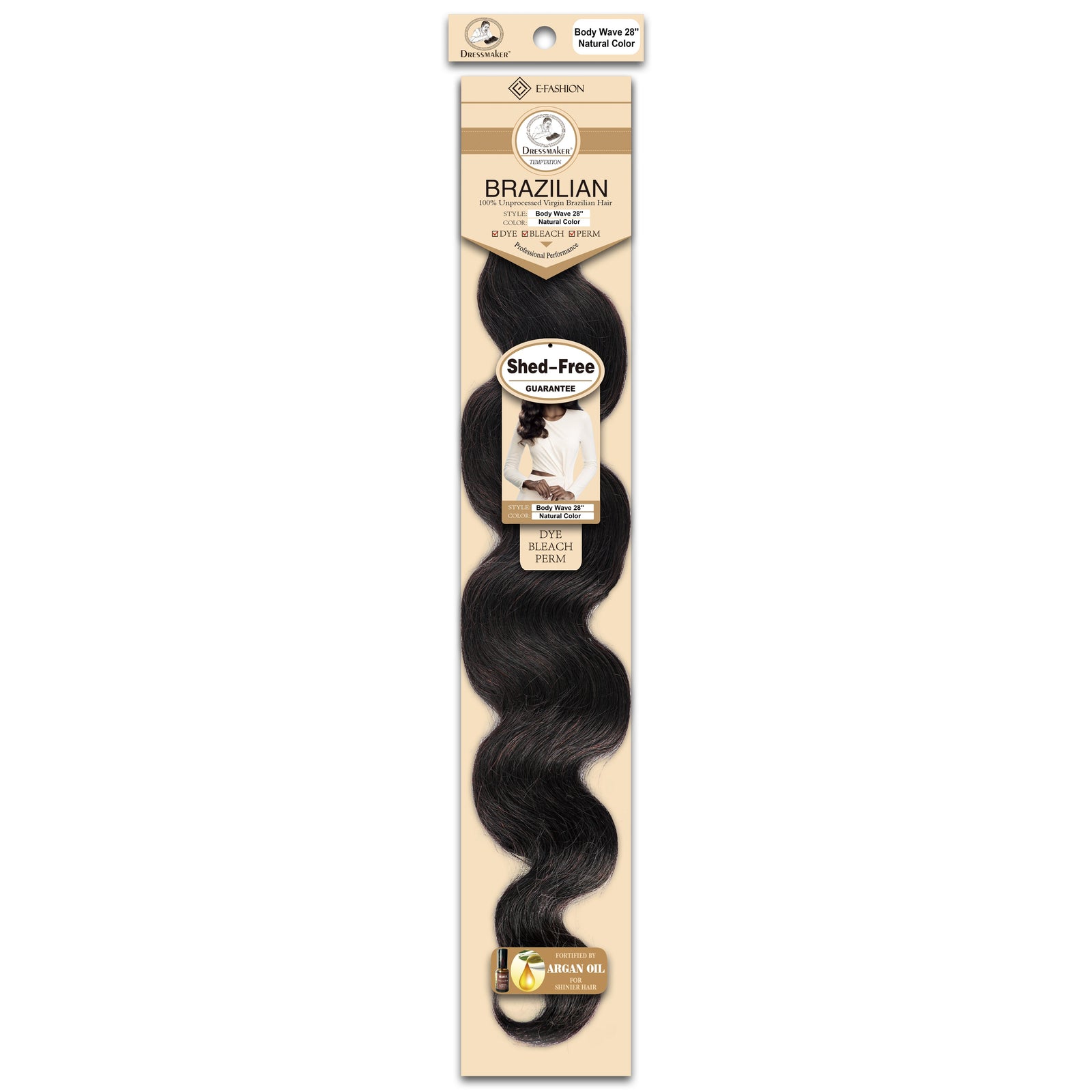 Dressmaker 100% Unprocessed Virgin Brazilian Body Wave Weave Natural Color