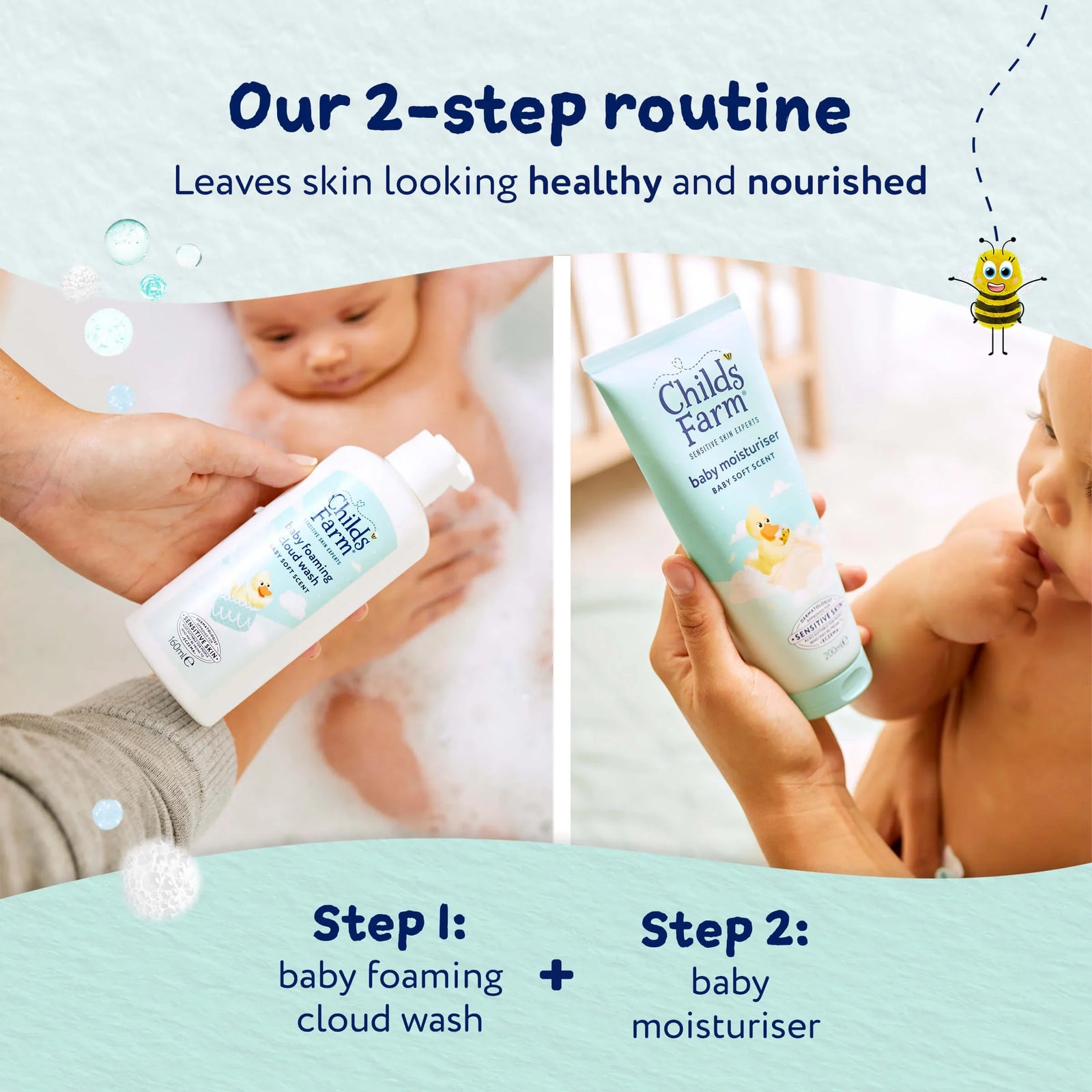 Childs Farm Sensitive Skin Experts Baby Foaming Cloud Wash Soft Scent 160ml