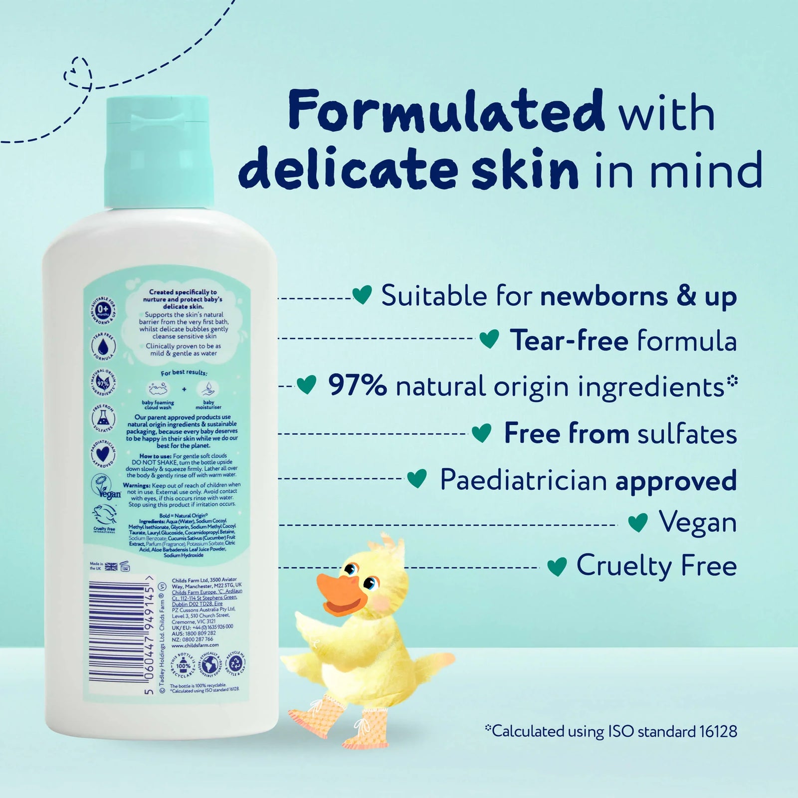 Childs Farm Sensitive Skin Experts Baby Foaming Cloud Wash Soft Scent 160ml