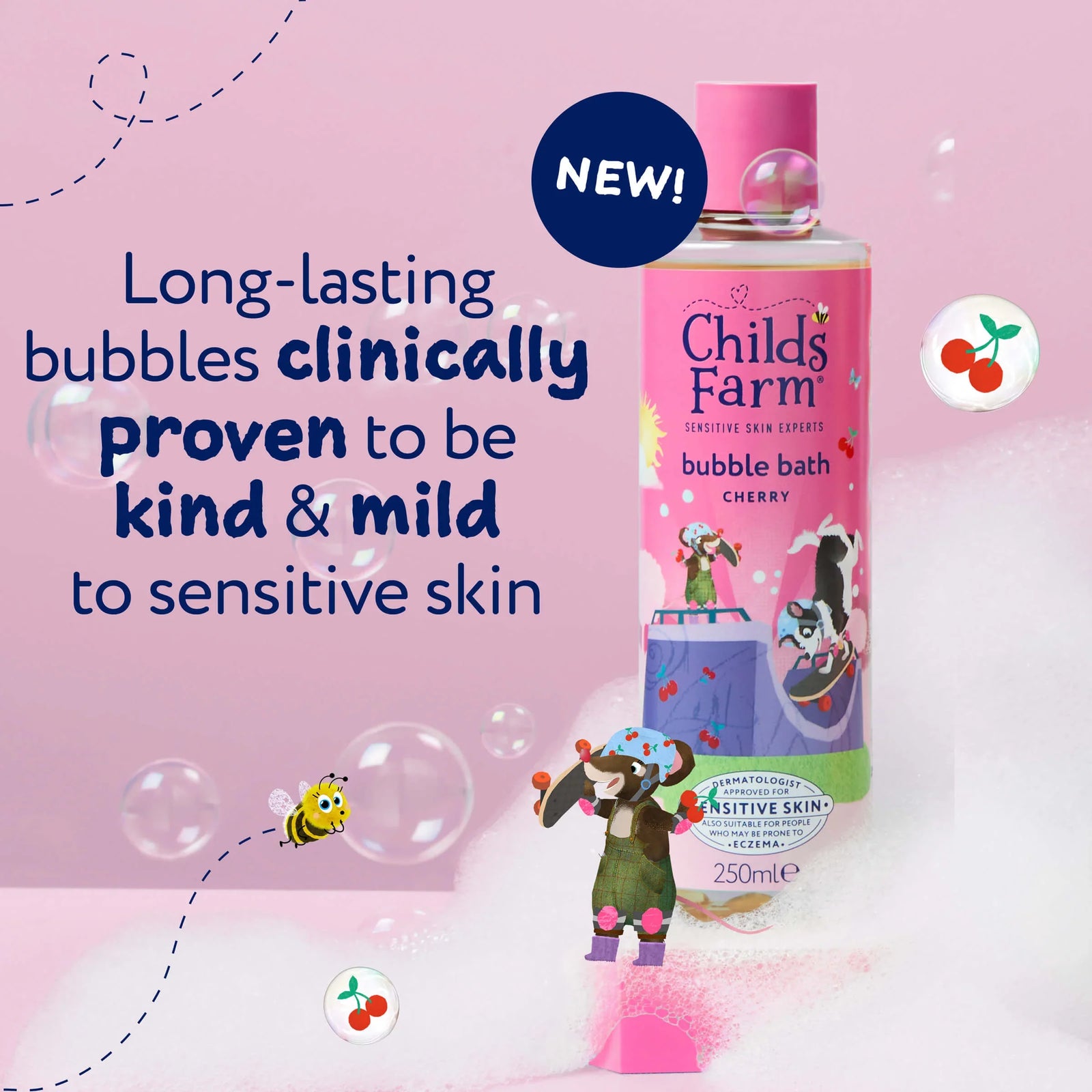 Childs Farm Sensitive Skin Experts Cherry Bubble Bath 250ml