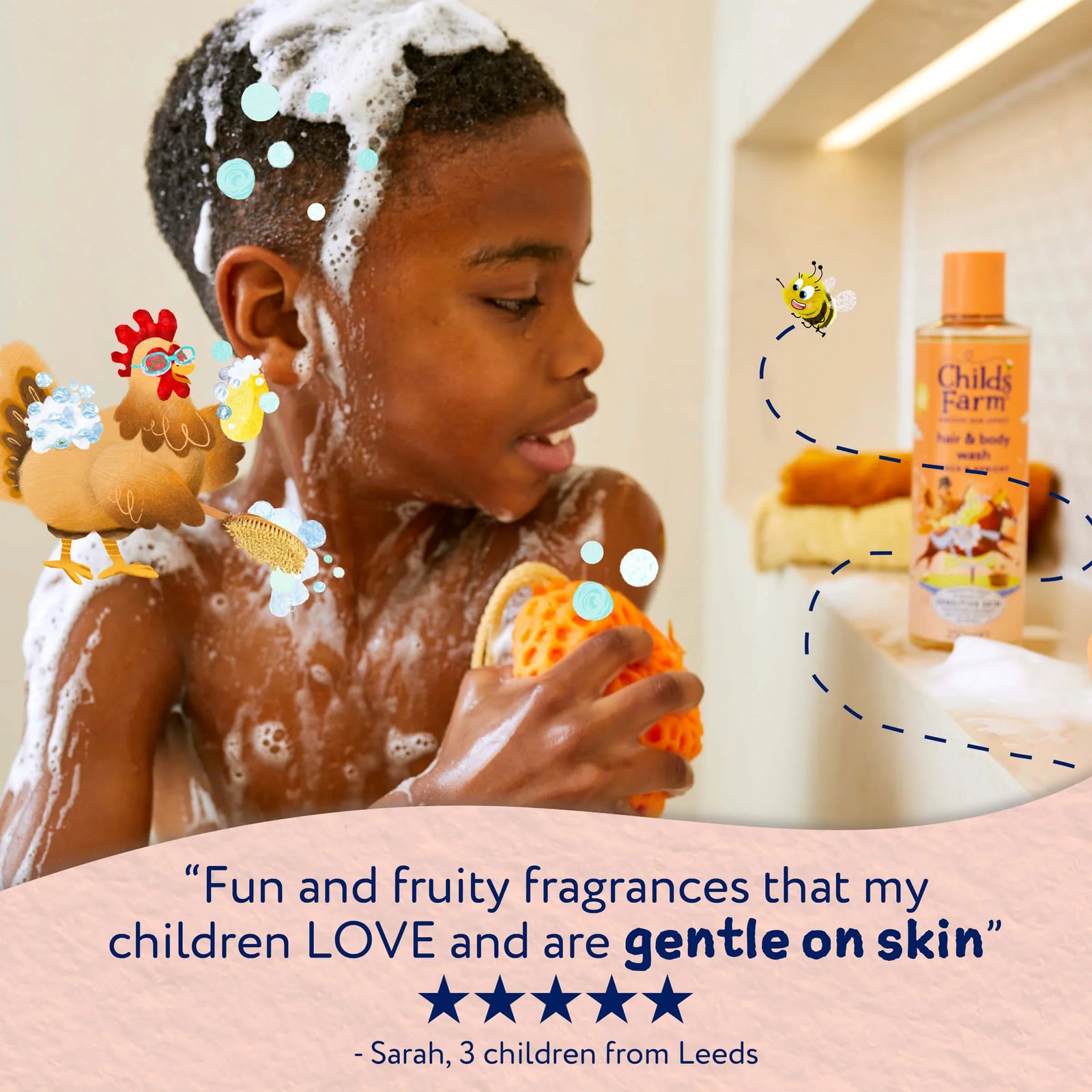 Childs Farm Sensitive Skin Experts Hair & Body Wash With Peach & Apricot 250ml