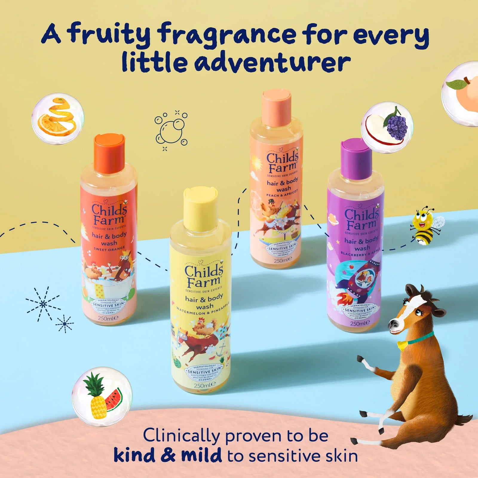 Childs Farm Sensitive Skin Experts Hair & Body Wash With Peach & Apricot 250ml