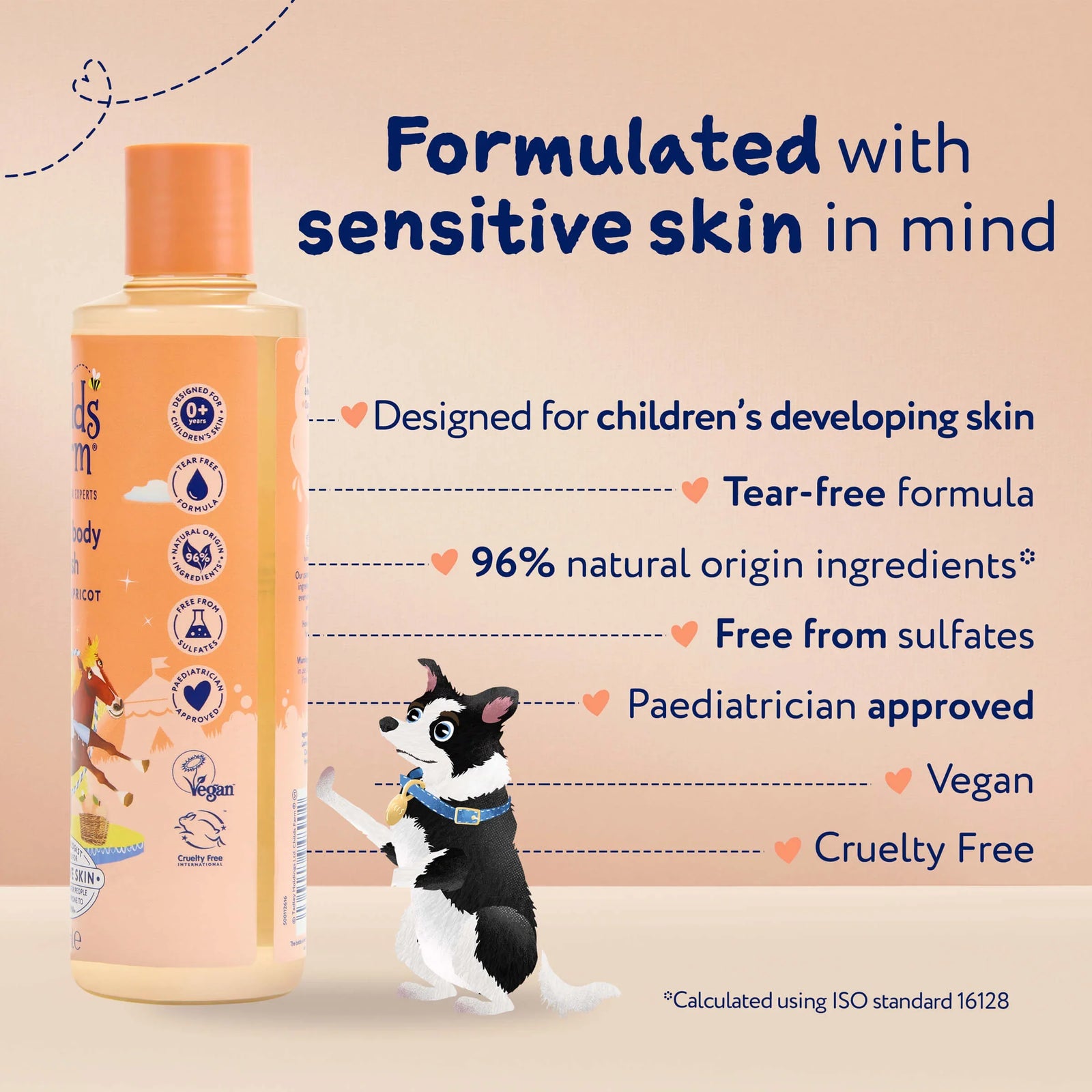 Childs Farm Sensitive Skin Experts Hair & Body Wash With Peach & Apricot 250ml