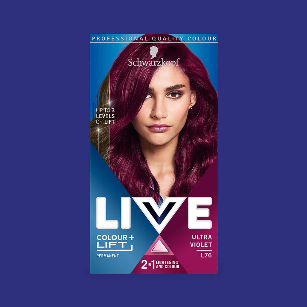 Schwarzkopf Live Colour + Lift Permanent Hair Colour Dye L76 Ultra Violet
