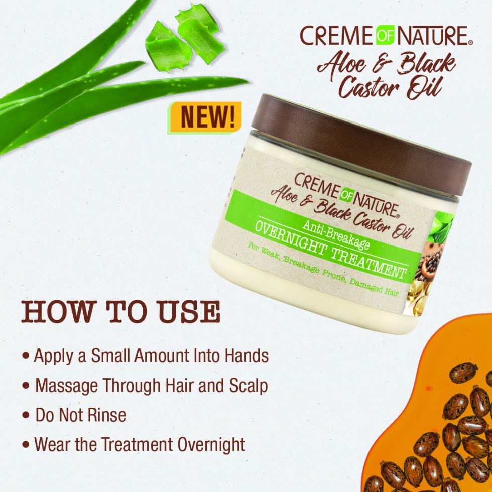 Creme of Nature Aloe & Black Castor Oil Anti-Breakage Overnight Treatment 4.76oz