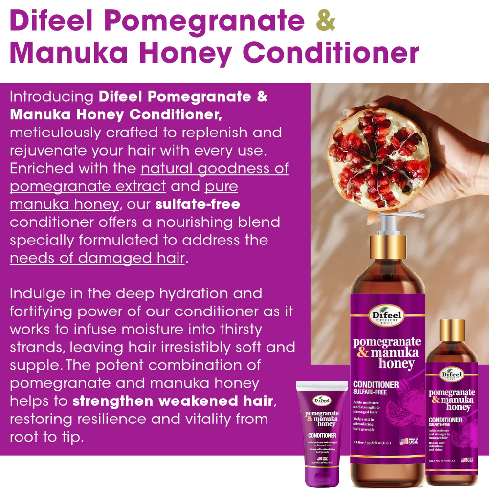 Difeel Pomegranate & Manuka Honey Sulfate-Free Conditioner 74ml
