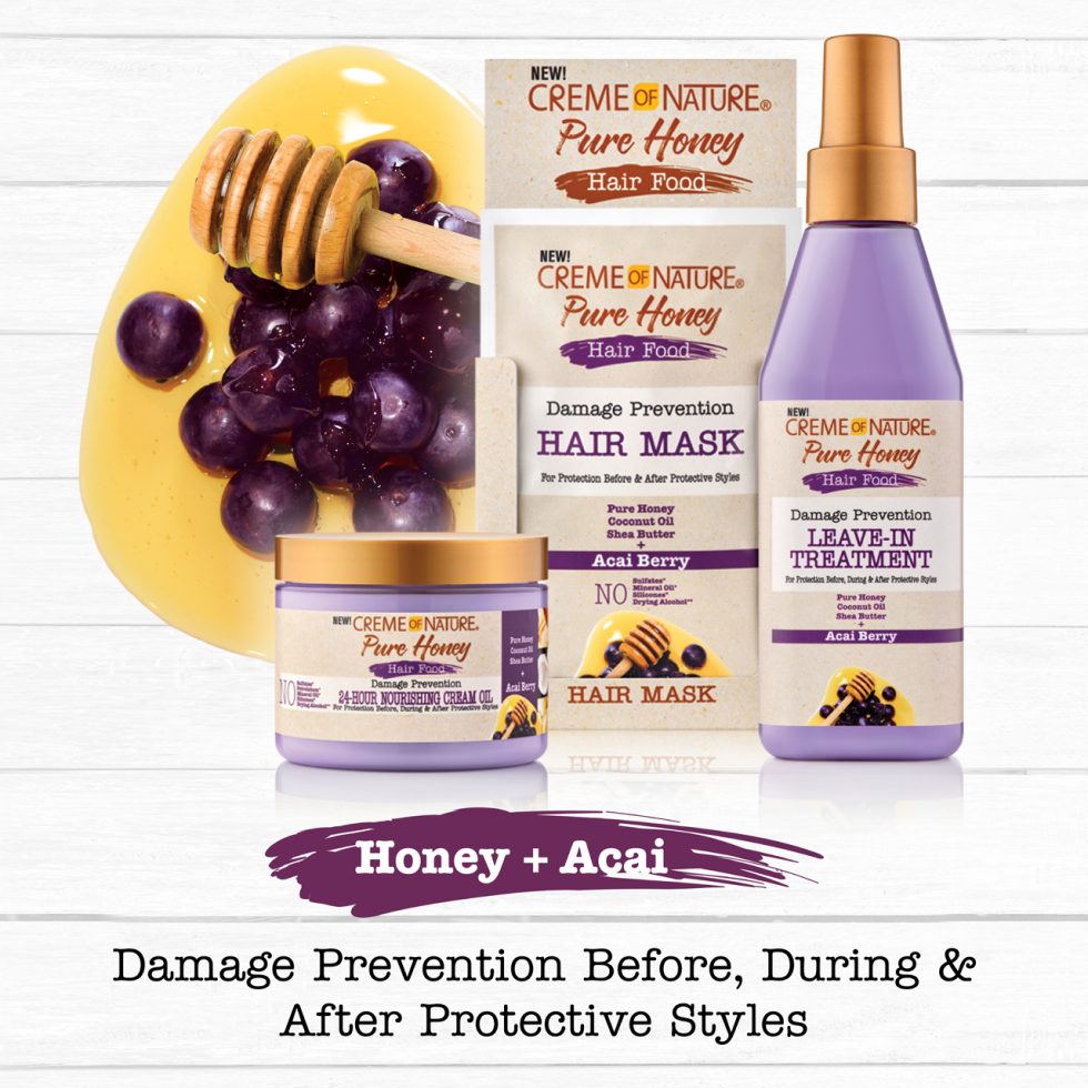 Creme of Nature Pure Honey Hair Food Damage Prevention 24-Hour Nourishing Cream Oil 135g
