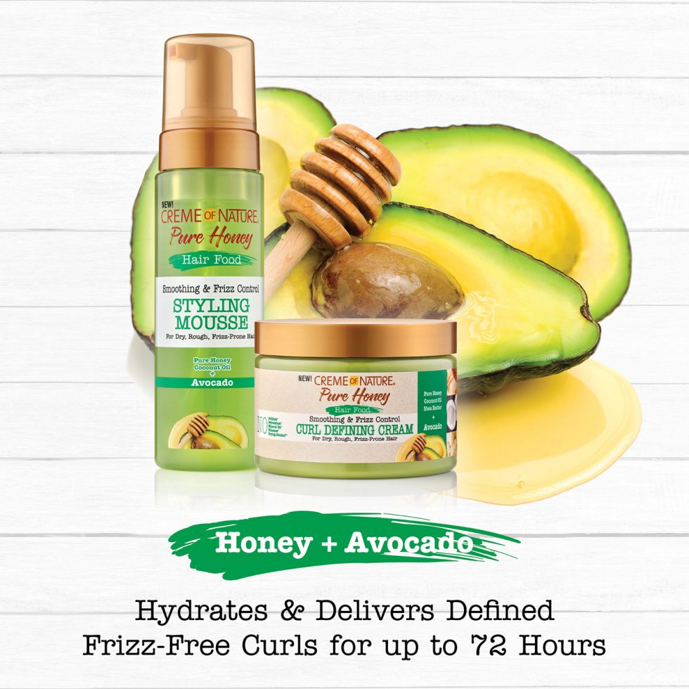 Creme of Nature Pure Honey Hair Food Smoothing & Frizz Control Styling Mousse 207ml