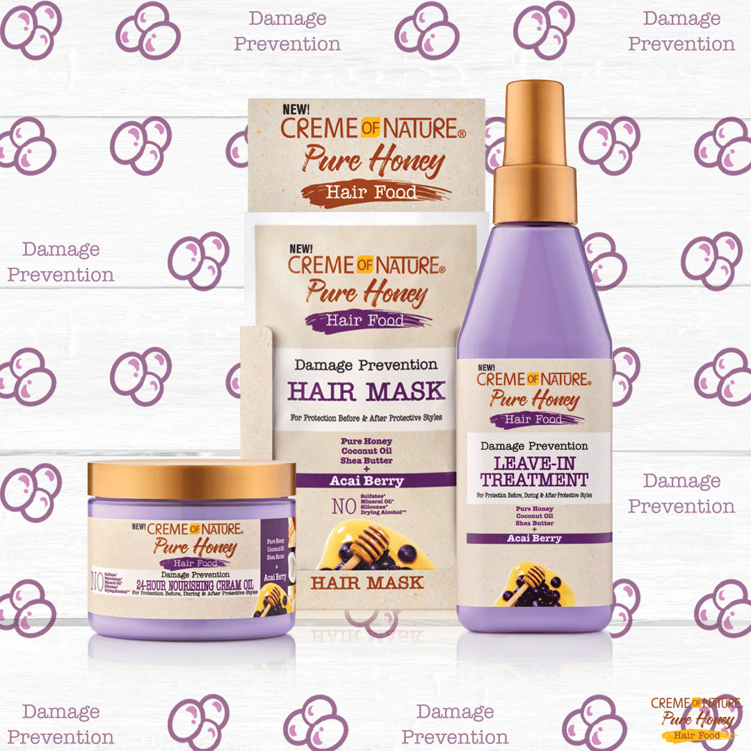 Creme of Nature Pure Honey Hair Food Damage Prevention 24-Hour Nourishing Cream Oil 135g