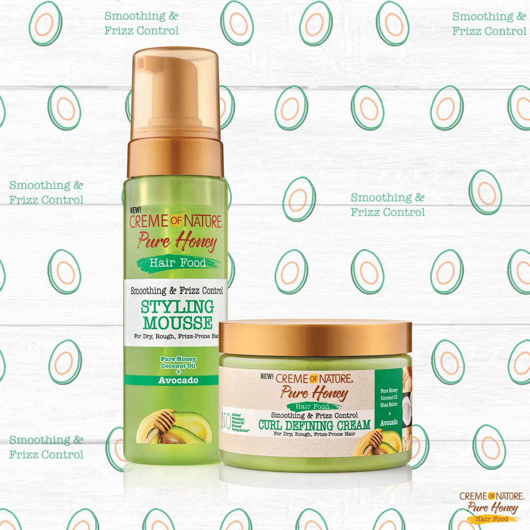 Creme of Nature Pure Honey Hair Food Smoothing & Frizz Control Styling Mousse 207ml