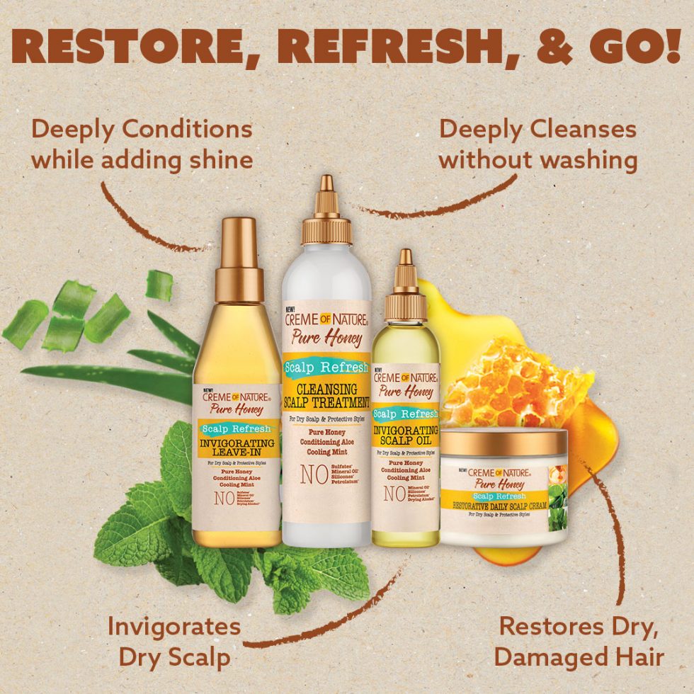 Creme of Nature Pure Honey Scalp Refresh Restorative Daily Scalp Cream 135g