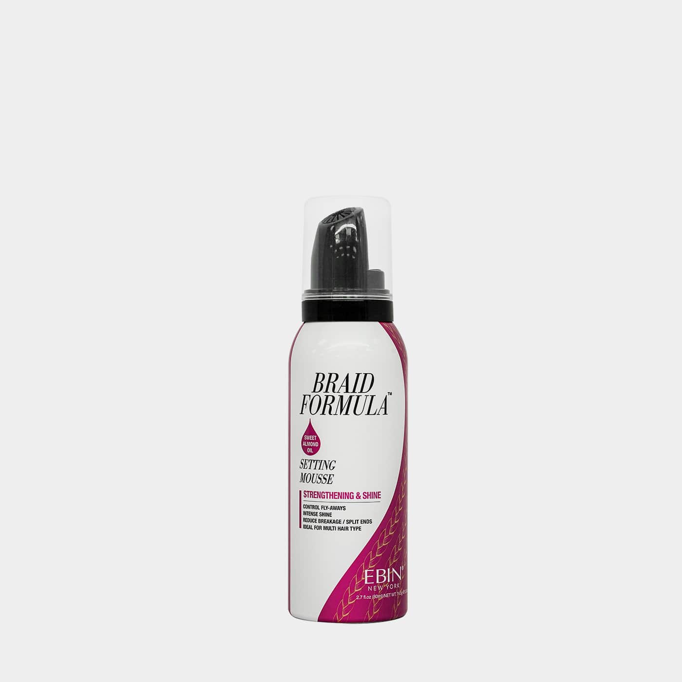 Ebin Braid Formula Sweet Almond Oil Setting Mousse Strengthening & Shine 80ml