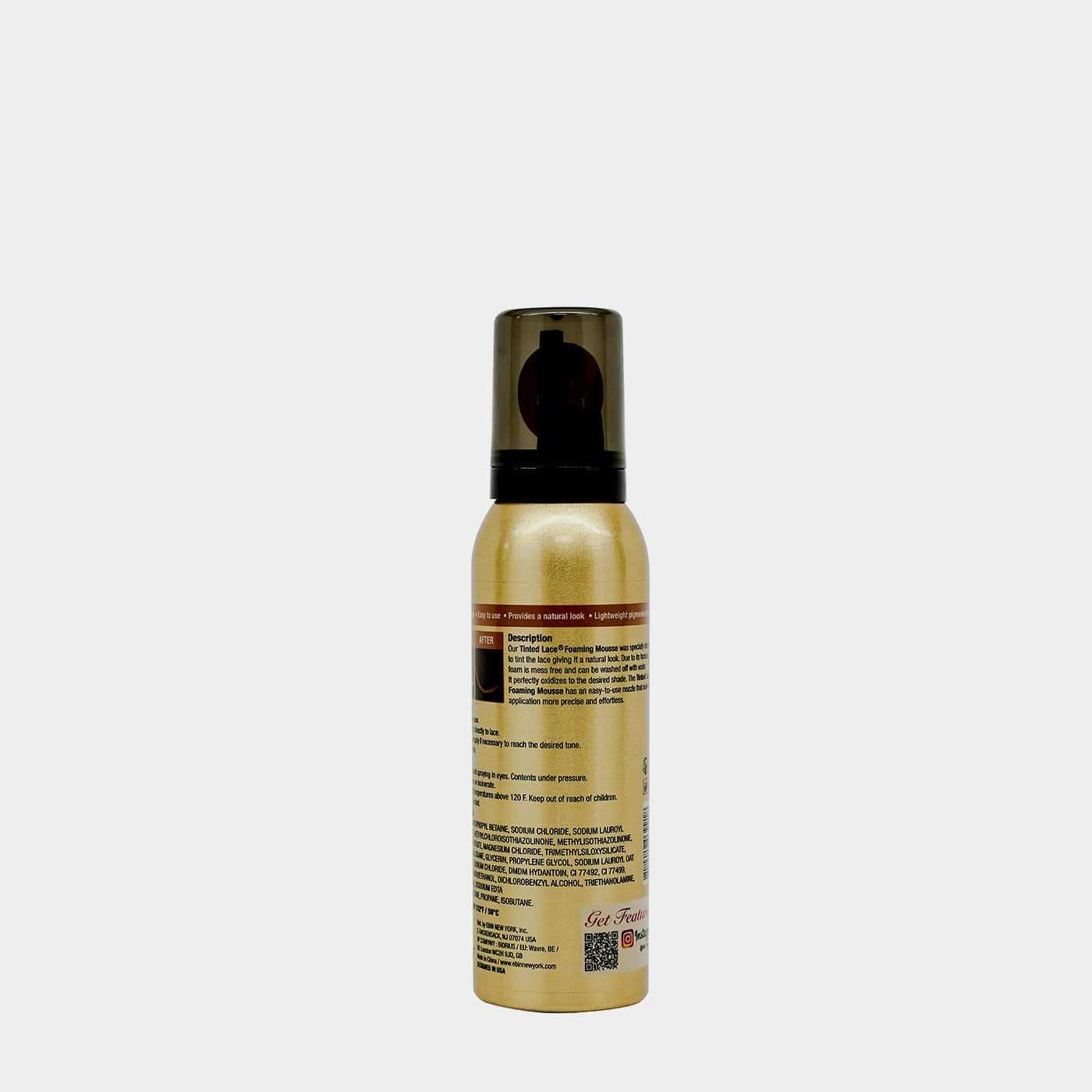 Ebin Tinted Lace Foaming Mousse Dark Brown 100ml/3.38oz