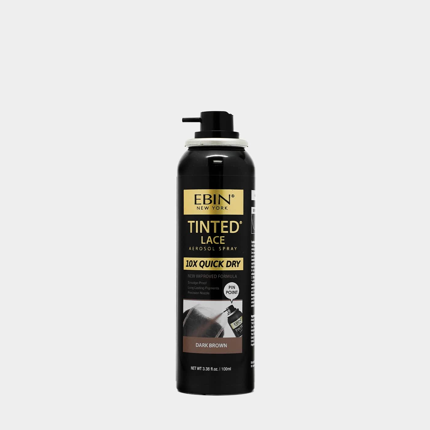 Ebin Tinted Lace 10X Quick Dry Spray Dark Brown 100ml/3.38oz