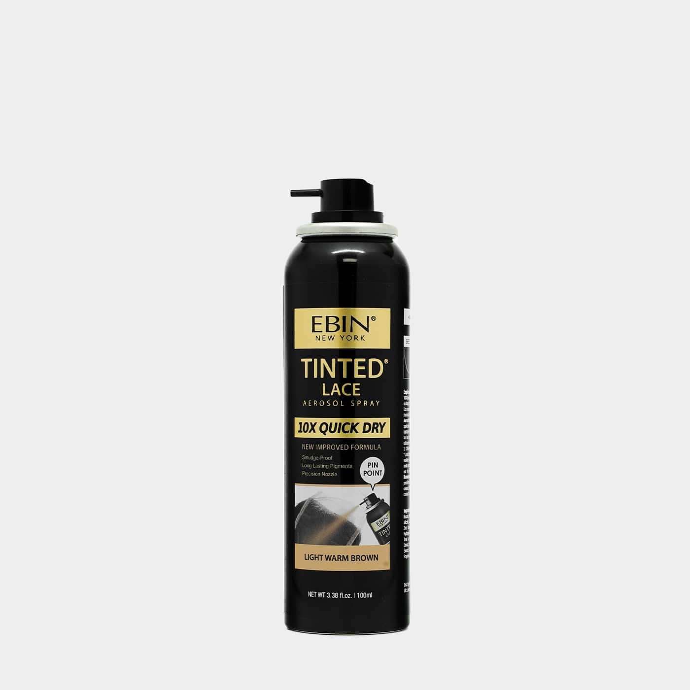 Ebin Tinted Lace 10X Quick Dry Spray Light Warm Brown 100ml/3.38oz