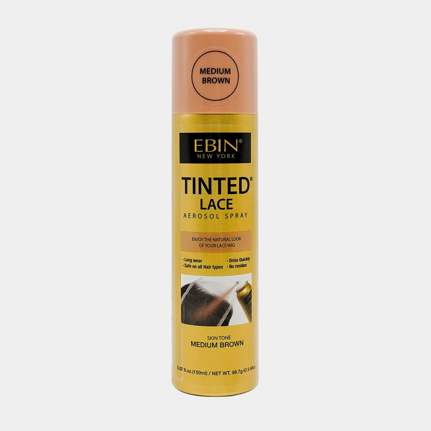 Ebin Tinted Lace Aerosol Spray Medium Brown