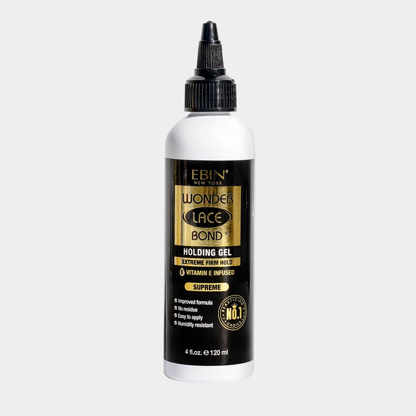 Ebin Wonder Lace Bond Holding Gel Supreme Hold [Black] 120 ml