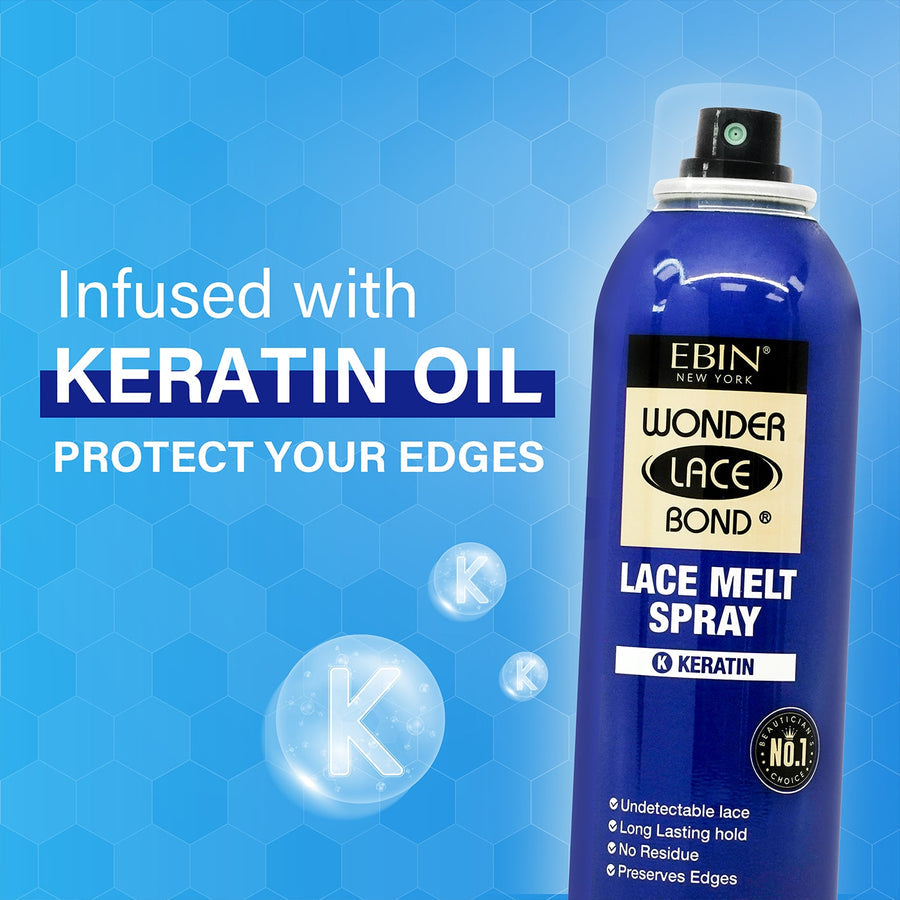 Ebin Wonder Lace Bond Lace Melt Aerosol Spray Keratin 180ml