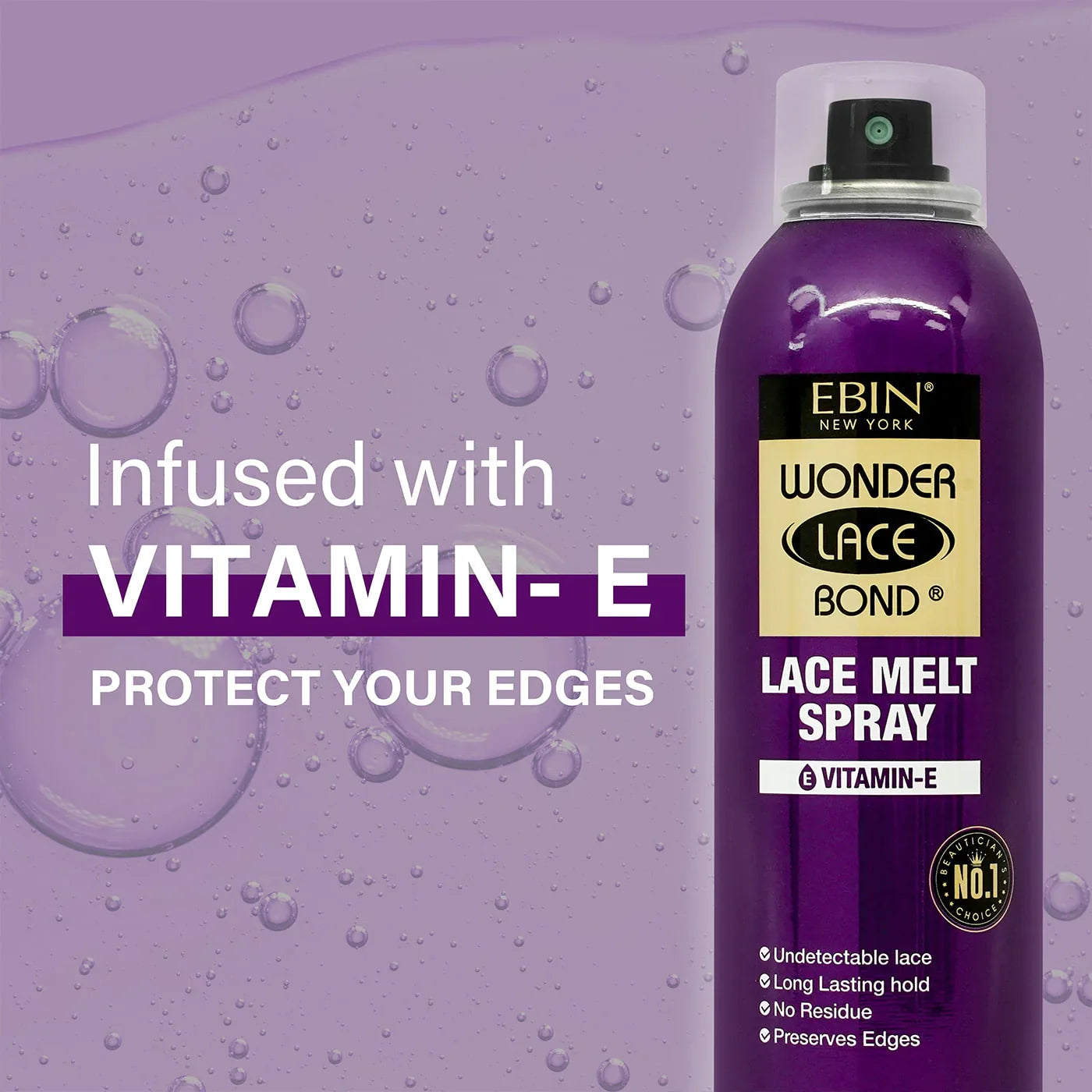 Ebin Wonder Lace Bond Lace Melt Aerosol Spray Vitamin E 180ml