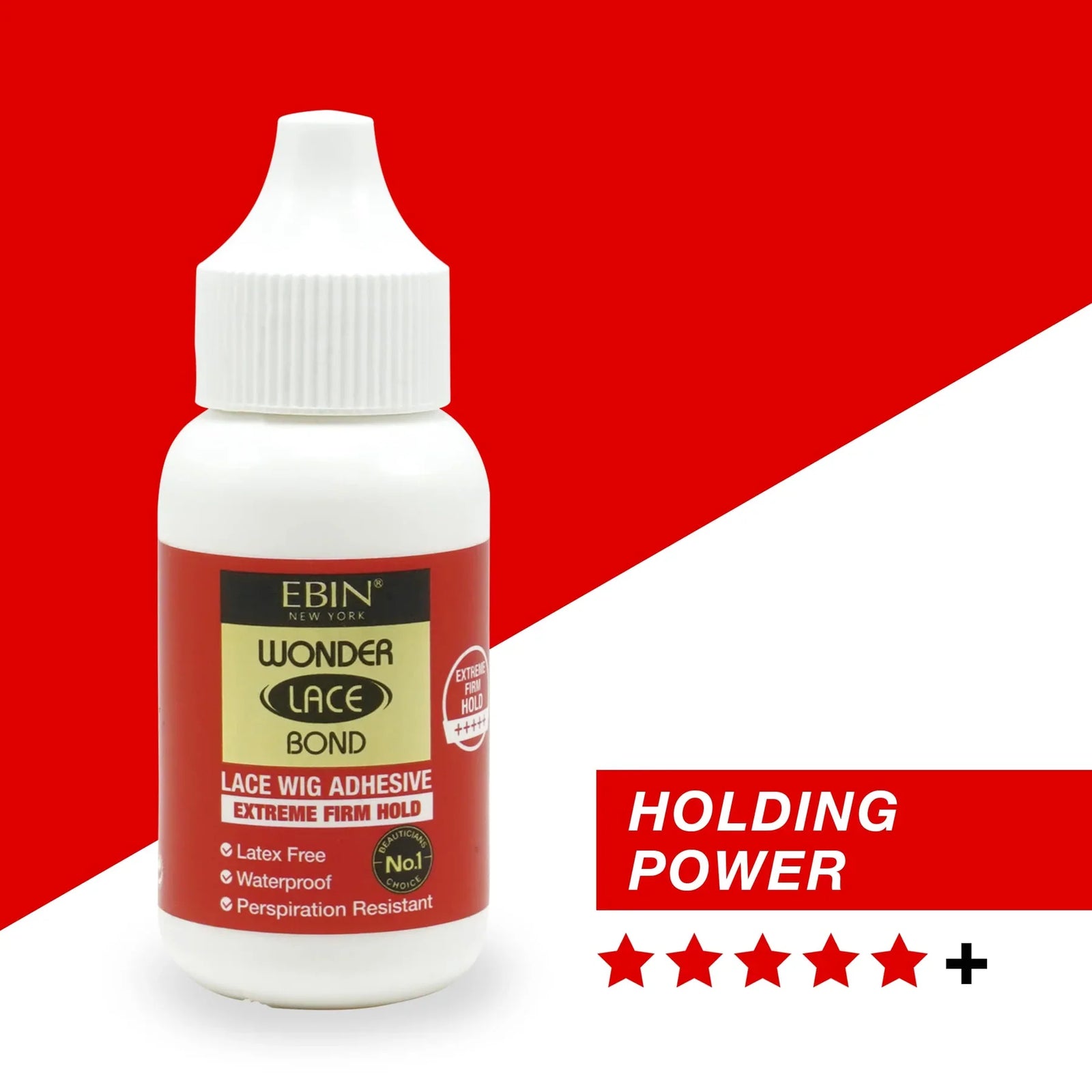 Ebin Wonder Lace Bond Waterproof Adhesive Extreme Firm Hold [Red] 34ml