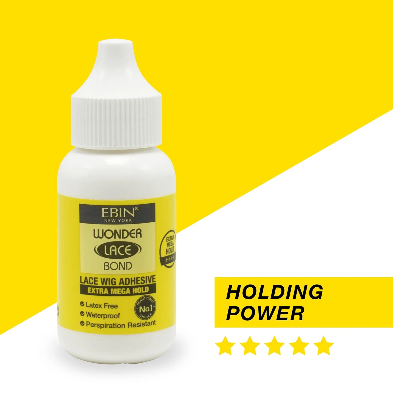 Ebin Wonder Lace Bond Waterproof Adhesive Extra Mega Hold [Yellow] 34ml
