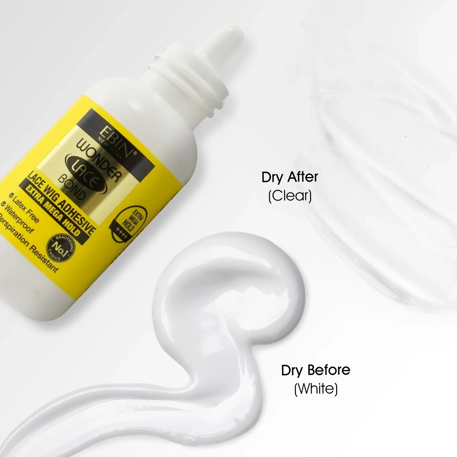 Ebin Wonder Lace Bond Waterproof Adhesive Extra Mega Hold [Yellow] 34ml