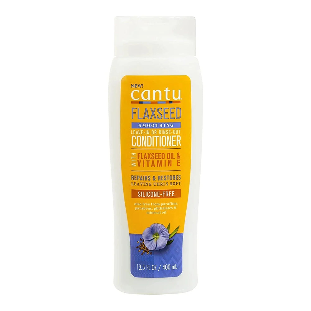 Cantu FlaxSeed Smoothing Leave-In or Rinse-Out Conditioner 400ml/13.5oz