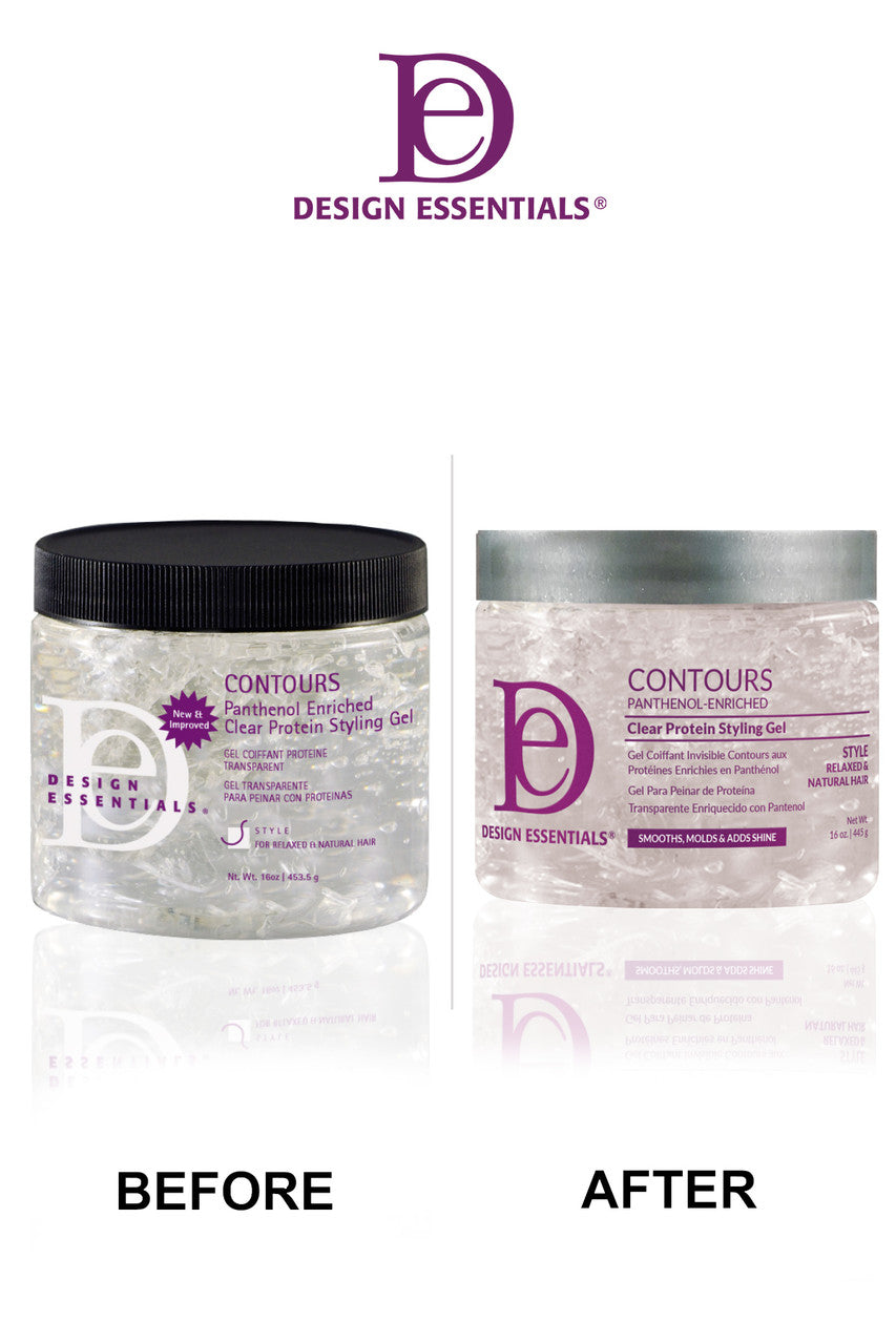 Design Essentials Contours Panthenol Enriched Clear Protein Styling Gel 445ml
