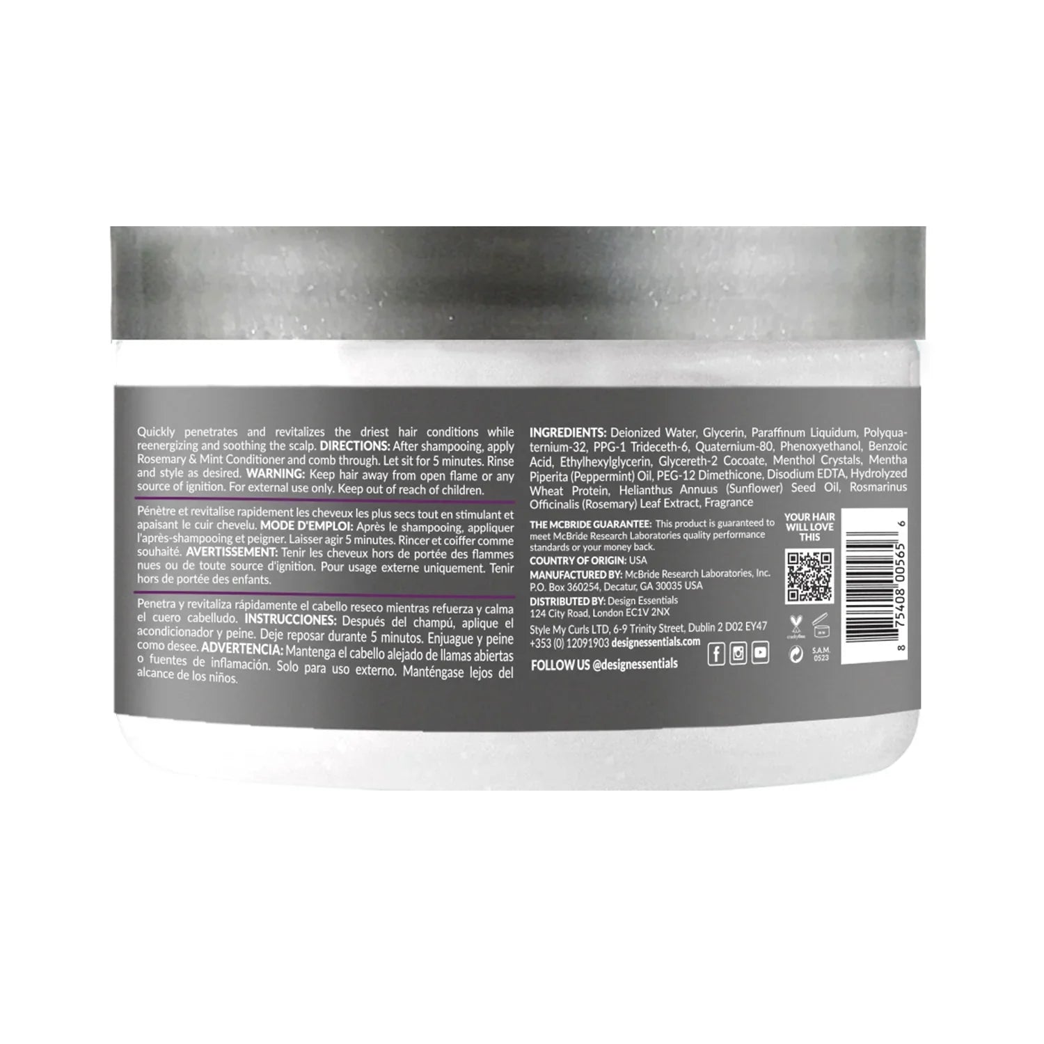 Design Essentials Rosemary & Mint Stimulating Super Moisturizing Conditioner 302g/11oz