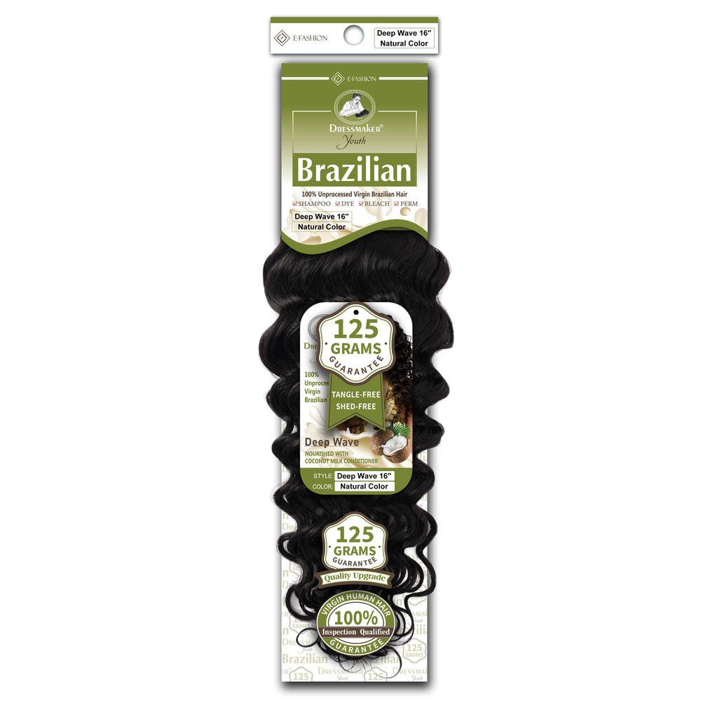 Dressmaker Youth 100% Unprocessed Virgin Brazilian Hair Deep Wave Weave