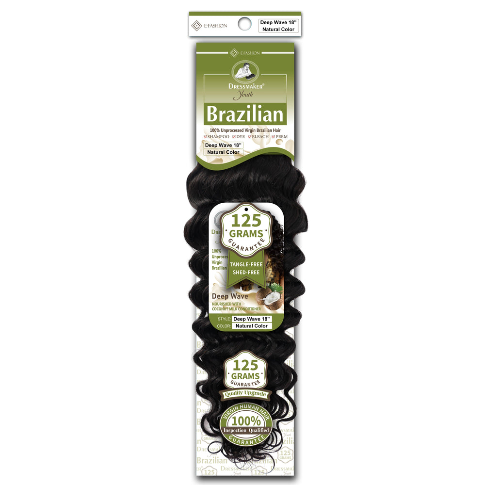 Dressmaker Youth 100% Unprocessed Virgin Brazilian Hair Deep Wave Weave