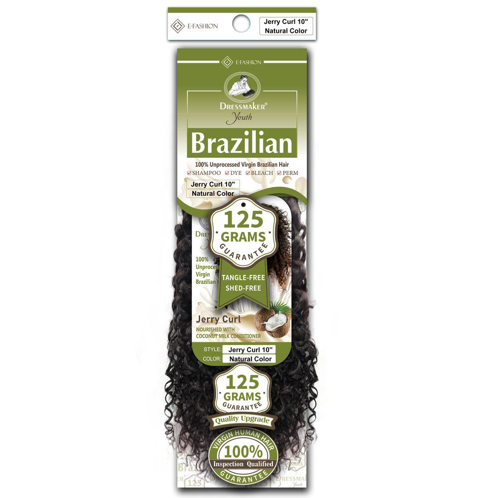 Dressmaker Youth 100% Unprocessed Virgin Brazilian Hair Jerry Curl  Weave