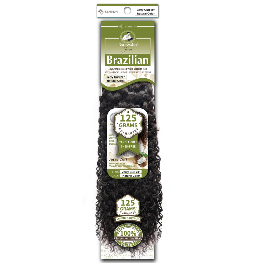 Dressmaker Youth 100% Unprocessed Virgin Brazilian Hair Jerry Curl  Weave