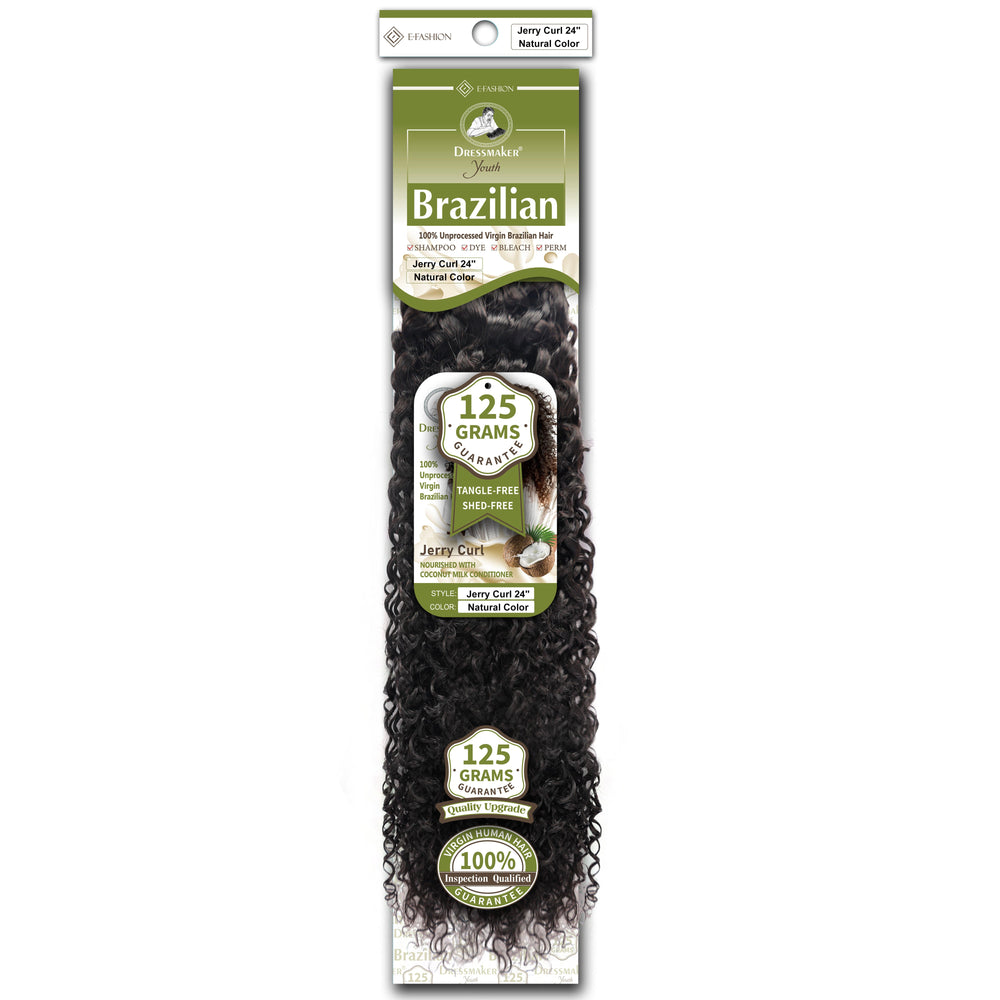 Dressmaker Youth 100% Unprocessed Virgin Brazilian Hair Jerry Curl  Weave