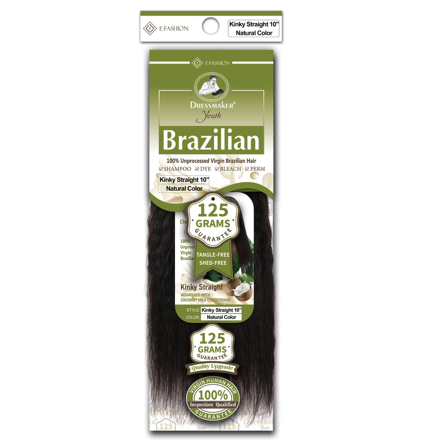 Dressmaker Youth 100% Unprocessed Virgin Brazilian Hair Kinky Straight Weave