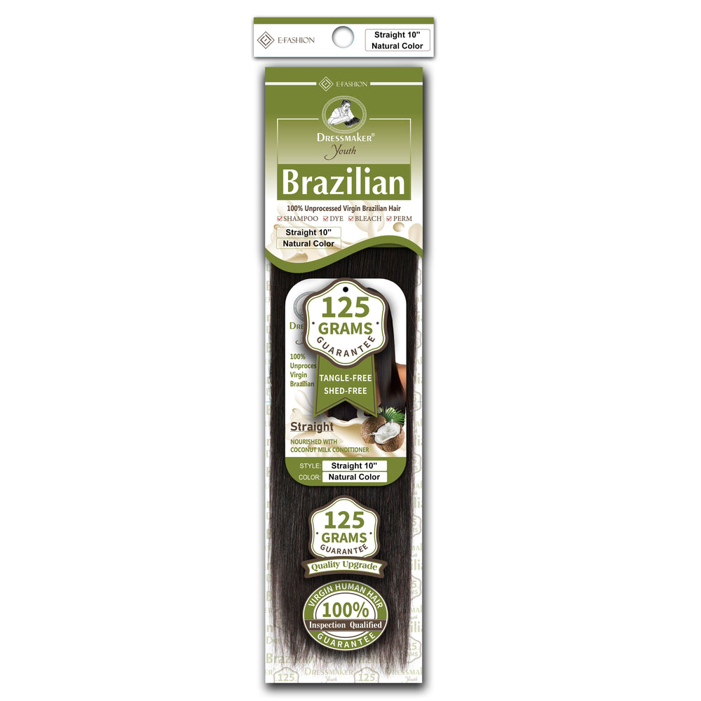Dressmaker Youth 100% Unprocessed Virgin Brazilian Hair Straight Weave Natural Color