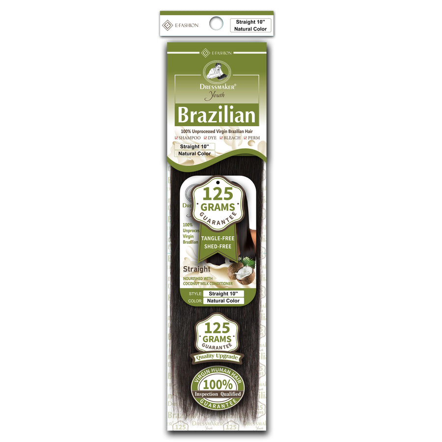 Dressmaker Youth 100% Unprocessed Virgin Brazilian Hair Straight Weave Natural Color