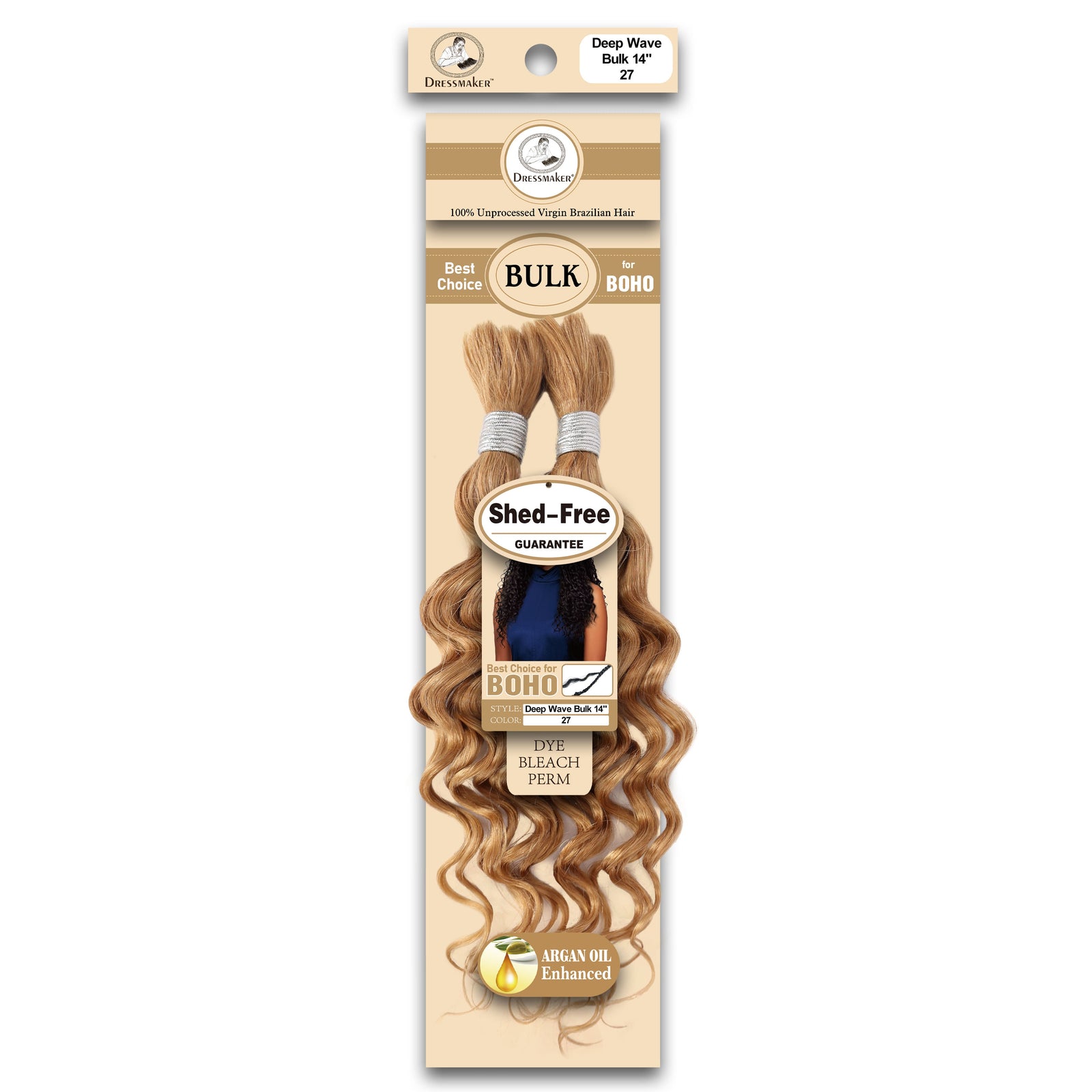 Dressmaker 100% Unprocessed Virgin Brazilian Boho Braids Deep Bulk 14"